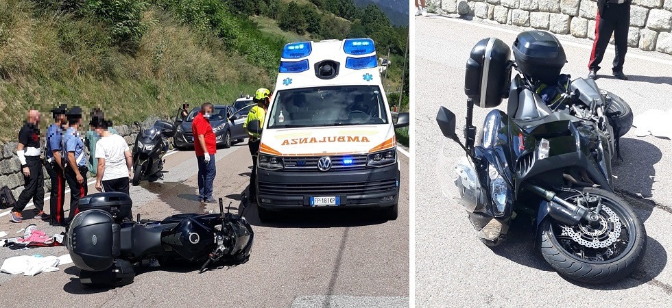 Grave incidente in moto, coinvolta una coppia: una donna di 38 anni in gravissime condizioni
